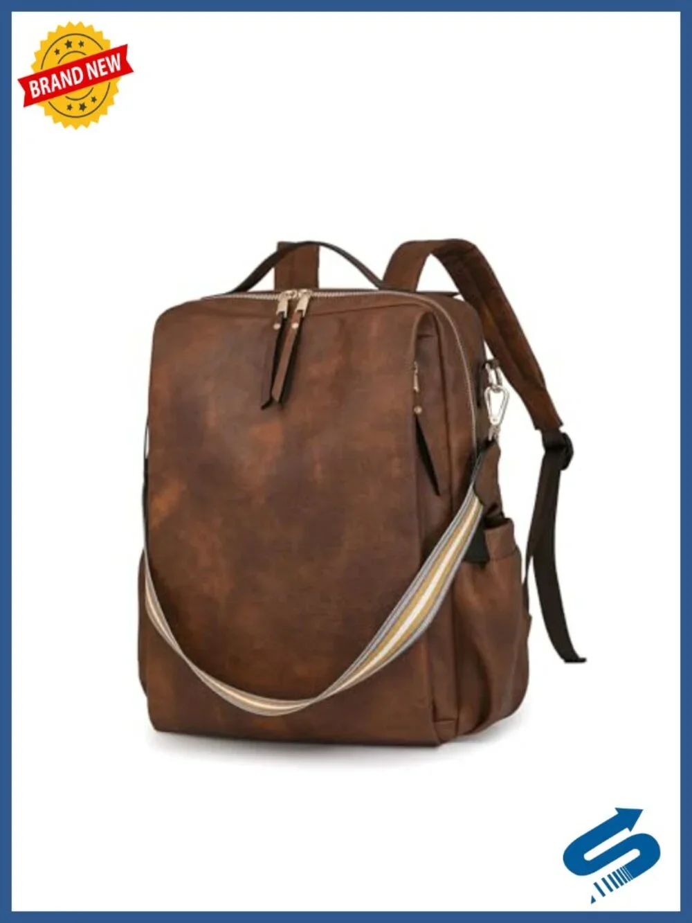Large Convertible Travel Backpack Purse for Women Faux Leather Laptop Bag